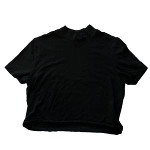 Mock neck solid slim tee